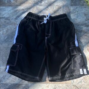Black and White Men's Swim Board Shorts